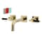 Kingston Brass KS6122CKL Two-Handle Wall Mount Bathroom Faucet, Polished Brass KS6122CKL - alternate 1